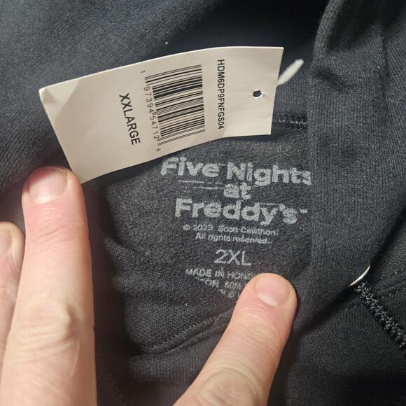 Five Nights At Freddys Game Over Black Pullover Hoodie Relaxed Fit XXL NWT FNAF - Picture 5 of 9